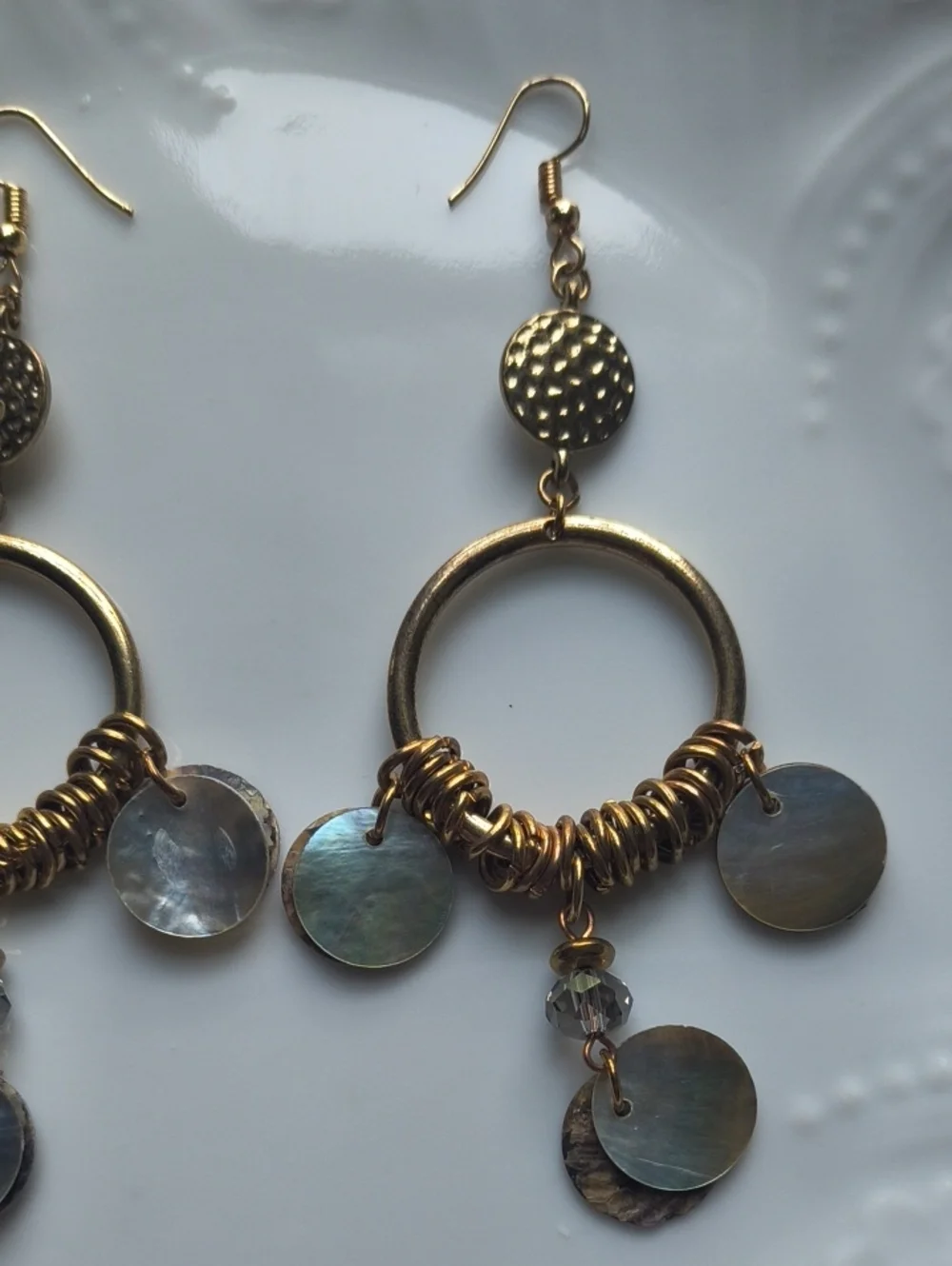 Chandelier Circlet Hoop Shell Earrings
